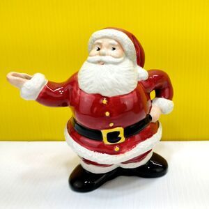 Sakura Santa Ceramic Creamer Container Hand Painted 6" Tall Christmas Xmas